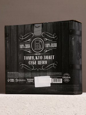 Подарочный набор «Запас топлива», гель для душа канистра 500 мл и мочалка лента, HARD LINE