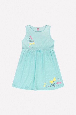 Платье(Весна-Лето)+girls (маленький горошек на антильском голубом)