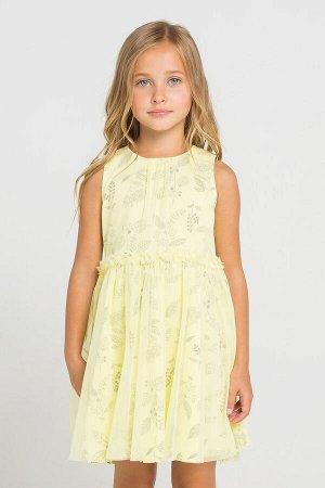 Платье(Весна-Лето)+girls (бледно-лимонный, летние цветы)