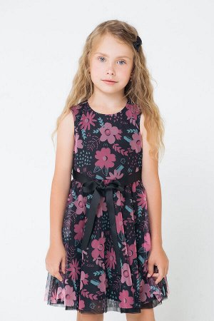 Платье(Весна-Лето)+girls (черный, цветы)