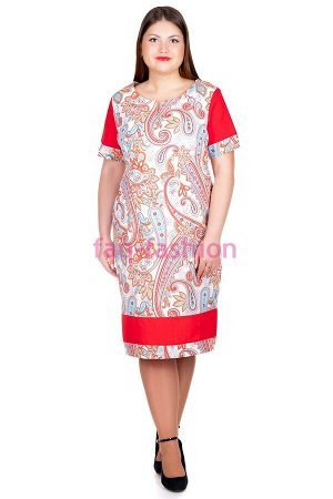 Платье БР Бязь с контрастными вставками Красный