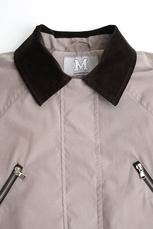 Парка утепленная женская серо-бежевая