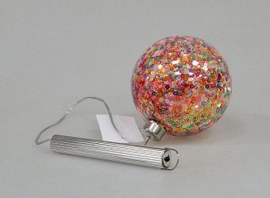 Шар новогодний LED "Прозрачный с пайетками" 10см YQS5674-1 ВЭД