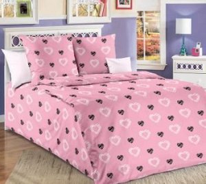 Комплект постельного белья в детскую кроватку, бязь "Люкс" (Валери, розовый)