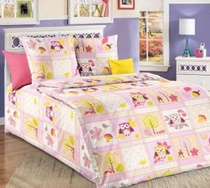 Комплект постельного белья в детскую кроватку, бязь "Люкс" (Дорис, розовый)