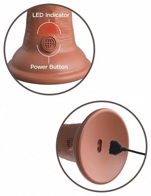 Карамельный вибратор-реалистик 8" Vibrating Silicone Dual Density Cock - 22 см.