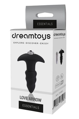 Черная анальная вибровтулка Single Speed Love Arrow Plug - 9,8 см.