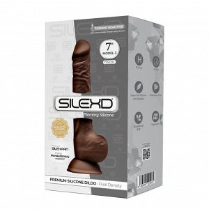 Коричневый фаллоимитатор SILEXD Model 3 7" - 17,5 см.