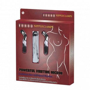 Набор из вибратора и вибростимуляторов для груди Turbo NippleClamps