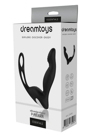 Черный вибромассажер простаты P-Pleaser With Erection Enhance