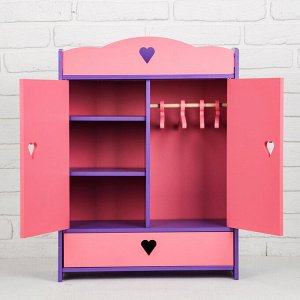 Мебель кукольная «Шкафчик с сердечками»