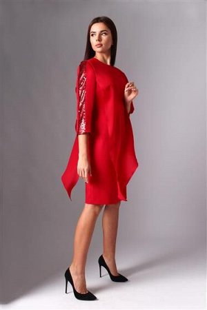 Платье Платье МиА-Мода 1093-1 красный 
Состав ткани: Вискоза-33%; ПЭ-62%; Спандекс-5%; 
Рост: 164 см.

Платье женское комбинированное для торжественных случаев.Основное платье прямого силуэта из текс