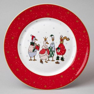 Тарелка фарфоровая обеденная "Family christmas" 25см