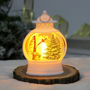 Сувенир с подсветкой "Лампа - Зимняя красавица" 7*4*13 см, Белый