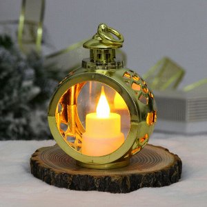 Сувенир с подсветкой "Горящая свеча" 8,5*12 см, Золото