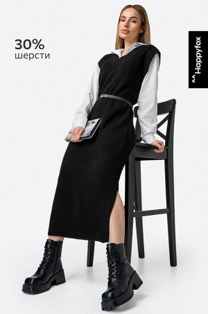Женское вязаное платье оверсайз Happyfox