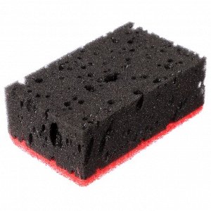 VETTA Набор губок для мытья посуды BLACK, 4 шт, 10,7х6,5x4 см, цветной абразив
