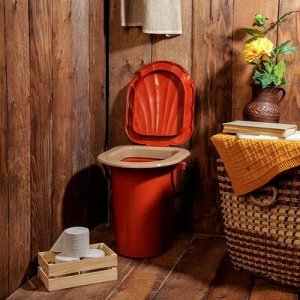 Ведро-туалет 18 л, съемный стульчак, коричневый