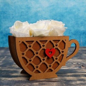 Кашпо флористическое "Кружка с сердечком", морёное, 18,3?8,1?11 см
