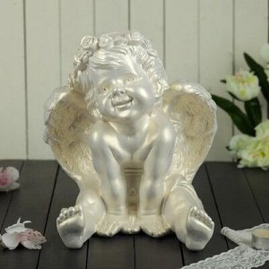 Статуэтка "Ангел сидящий" перламутровая, 26 см