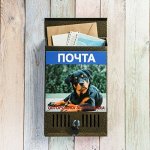 Ящик почтовый &quot;Вертикаль&quot; с замком, 31х21х4 см, фото микс, бронза