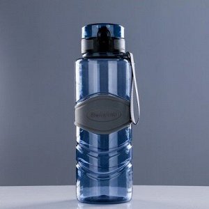 Бутылка для воды 1500 мл, с резиновой вставкой ромбик, на браслете, микс, 8.5х27 см