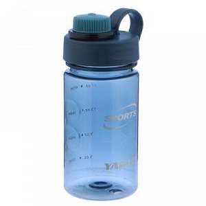 Бутылка для воды 450 мл, спортивная, крышка на резинке, микс, 7.5х16.5 см