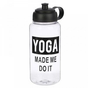 Бутылка для воды 1000 мл Yoga, спортивная, поильник, прозрачная, 9х23 см