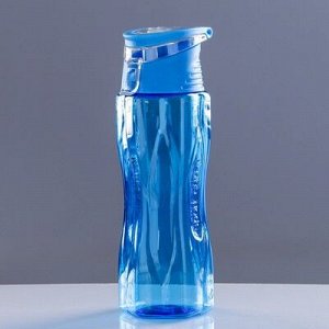 Бутылка для воды 650 мл Sport cup, с поильником, откидная крышка, микс, 7х24 см