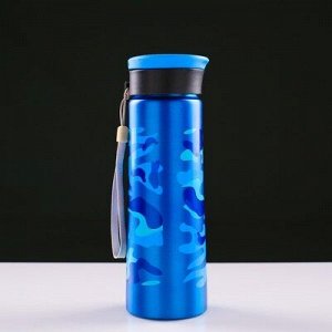 Бутылка для воды 800 мл, с поильником и карабином, 7.5х24.5 см, микс