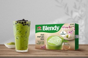 Пудровый чай матча латте т.м. Blendy (зеленый чай, сливки, сахар) 1 пачка/10 стиков