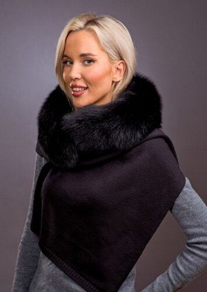 Палантин черный песец