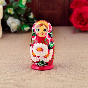 Матрёшка «Дочке», красное платье 3 кукольная, 9 см