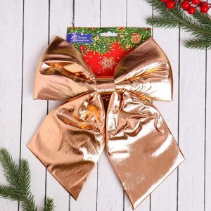 Ёлочная игрушка «Зимнее волшебство. Бант» текстиль, 24x26 см, золото