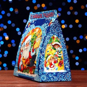 Подарочная новогодняя коробка «Дед мороз с белочкой» 24.5x11.5x23 см