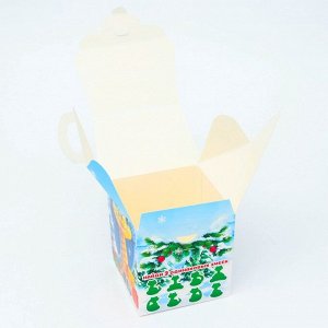 Подарочная коробка Новогодняя Домик новый, с анимацией 12x12x19 см