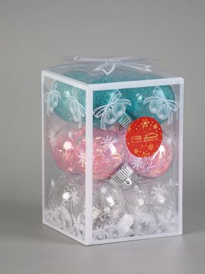 Ёлочные игрушки «Калейдоскоп» каприз, шары новогодние, d=6 см, набор 12 шт., МИКС