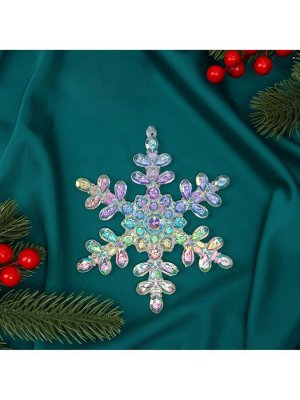 Ёлочная игрушка «Зимнее волшебство. Снежинка перелив», 11x9.5 см, прозрачный