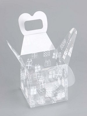 Коробка подарочная новогодняя складная ПВХ «Подарки» 8x8x8 см