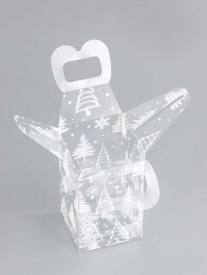 Коробка подарочная новогодняя складная ПВХ «Ёлочка в лесу» 6x6x10 см