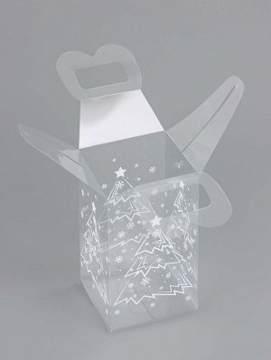 Коробка подарочная новогодняя складная ПВХ «Ёлочка в лесу» 12x7x7 см