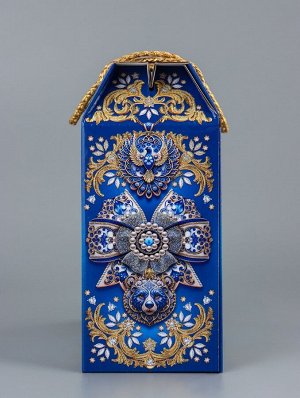 Коробка подарочная новогодняя, складная «Царские узоры» 23x10x23 см