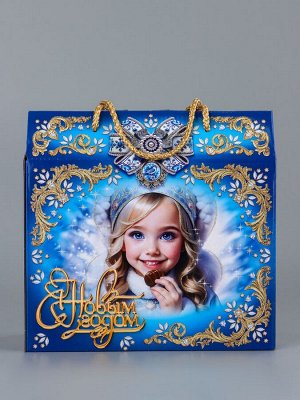 Коробка подарочная новогодняя, складная «Царские узоры» 23x10x23 см