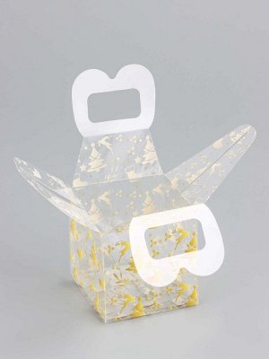 Коробка подарочная новогодняя складная ПВХ «Ёлочки» 5x5x5 см