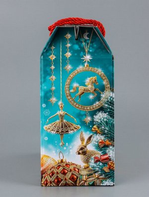 Коробка подарочная новогодняя, складная «МалаХит» 23x10x22 см