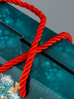 Коробка подарочная новогодняя, складная «МалаХит» 23x10x22 см