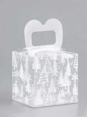 Коробка подарочная новогодняя складная ПВХ «Новый год» 5x5x5 см