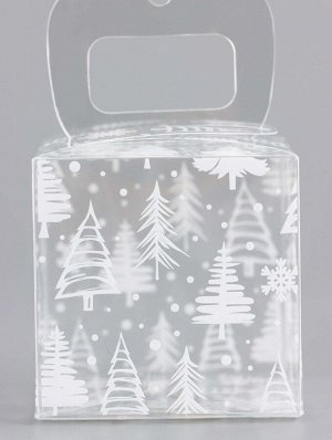 Коробка подарочная новогодняя складная ПВХ «Новый год» 5x5x5 см