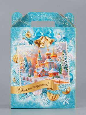 Подарочная коробка новогодняя «Светлый праздник», 17x7x25.5 см