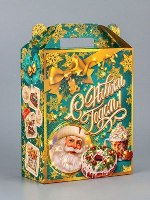 Подарочная коробка новогодняя «Вкус детства», для сладких подарков, 17x7x25.5 см